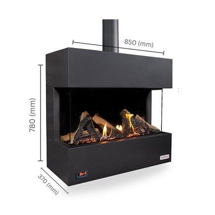 Revega H75Ub Seramik Camlı Hermetik Doğalgazlı Şömine 7Kw - Ücretsiz Sevk